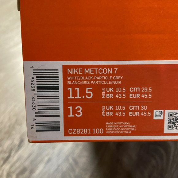 Nike Metcon 7 Crossfit Cross Training Gym Shoes White Black CZ8281-100 Mens main image 9